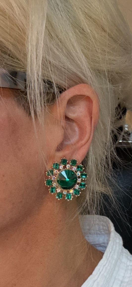Green shimmer earrings